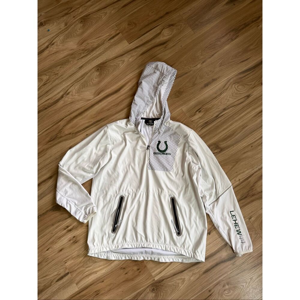 X-Grain Mens Cream Indianapolis Colts NFL Quarter‎ Zip Pullover Hoodie Medium